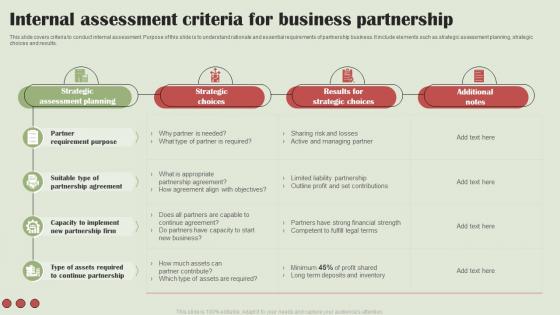 Internal Assessment Criteria For Business Partnership