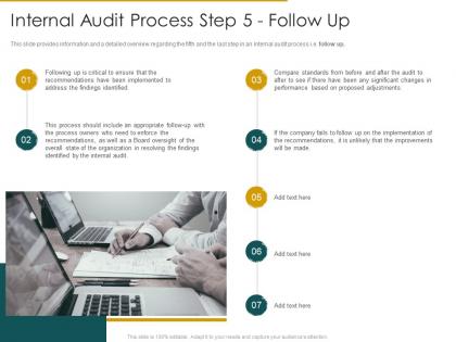 Internal audit process step 5 follow up internal audit assess the effectiveness
