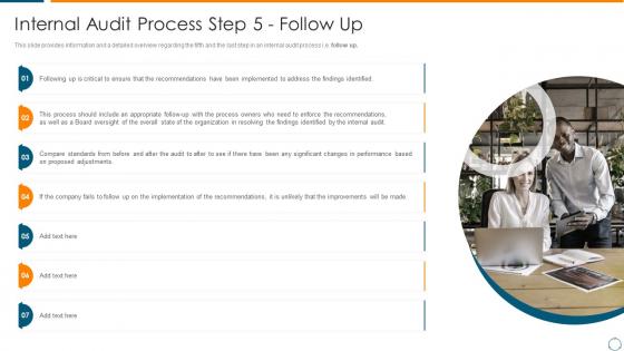 Internal audit process step 5 follow up overview of internal audit planning checklist