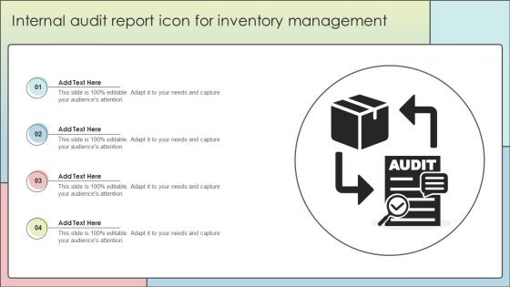Internal Audit Report Icon For Inventory Management