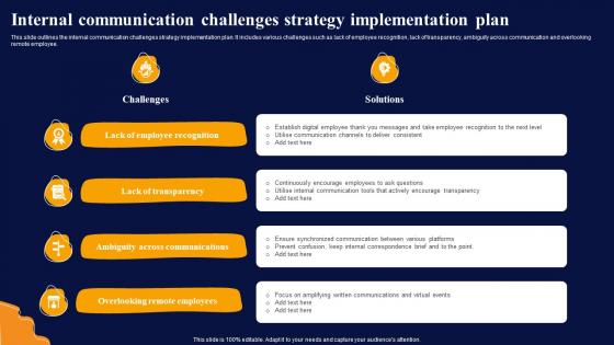 Internal Communication Challenges Strategy Implementation Plan