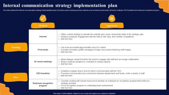 Internal Communication Strategy Implementation Plan