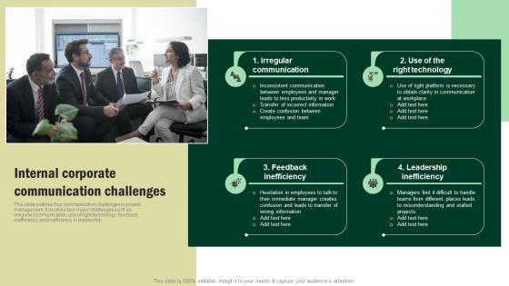 Internal Corporate Communication Challenges Developing Corporate Communication Strategy Plan