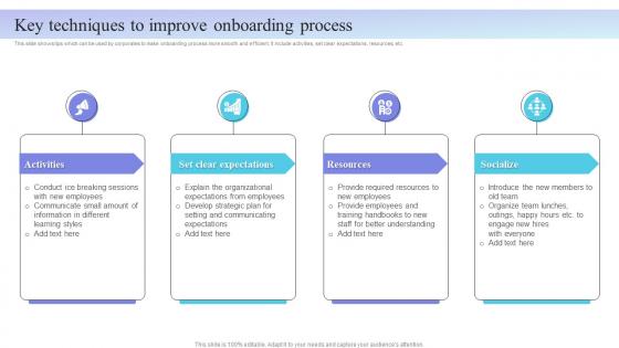 Internal Marketing Plan Key Techniques To Improve Onboarding Process MKT SS V
