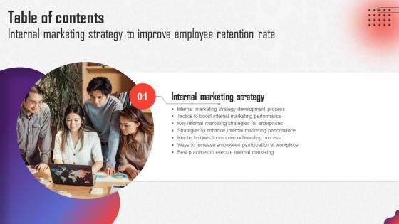 Internal Marketing Strategy To Improve Employee Retention Rate For Table Of Contents MKT SS V