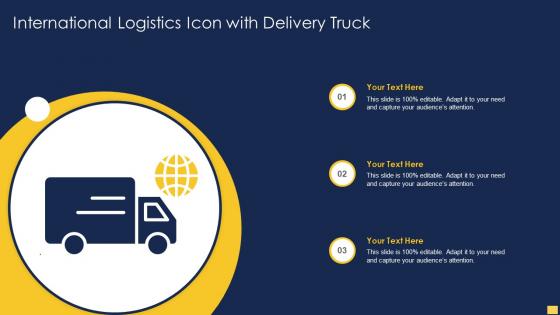 International Logistics Icon With Delivery Truck