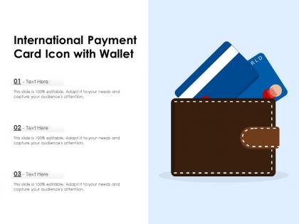 International payment card icon with wallet