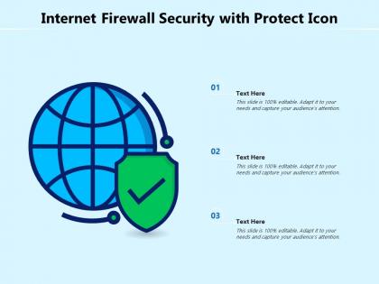 Internet firewall security with protect icon
