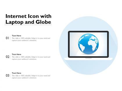 Internet icon with laptop and globe