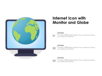 Internet icon with monitor and globe