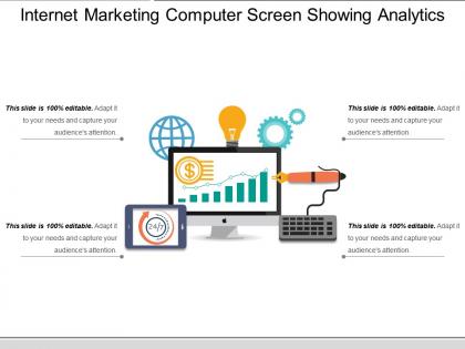 Internet marketing computer screen showing analytics