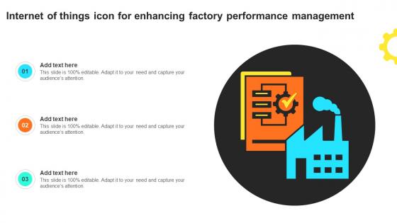 Internet Of Things Icon For Enhancing Factory Performance Management