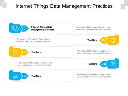 Internet things data management practices ppt infographics slides cpb