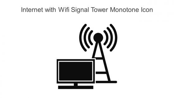 Internet With Wifi Signal Tower Monotone Icon In Powerpoint Pptx Png And Editable Eps Format