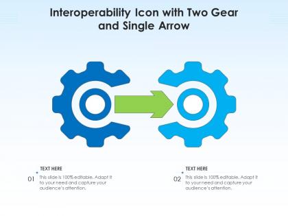 Interoperability icon with two gear and single arrow