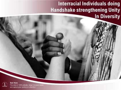 Interracial individuals doing handshake strengthening unity in diversity