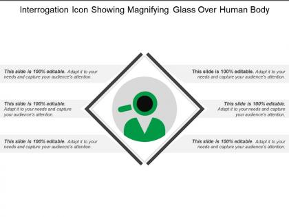 Interrogation icon showing magnifying glass over human body