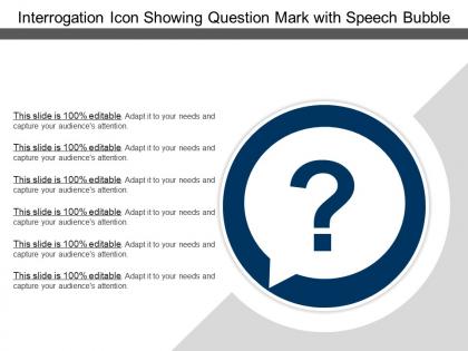 Interrogation icon showing question mark with speech bubble