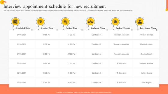 Interview Appointment Schedule For Implementing Advanced Staffing Process Tactics