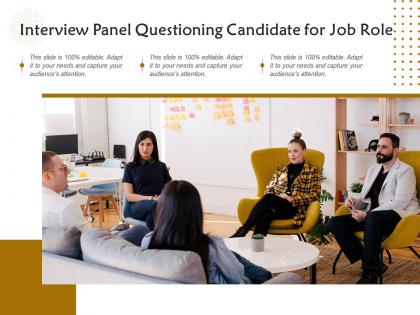 Interview panel questioning candidate for job role