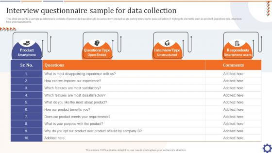 Interview Questionnaire Sample For Data Collection Guide For Data Collection Analysis MKT SS V