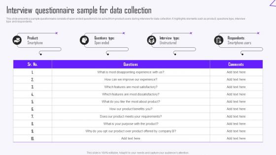Interview Questionnaire Sample For Data Collection Guide To Market Intelligence Tools MKT SS V