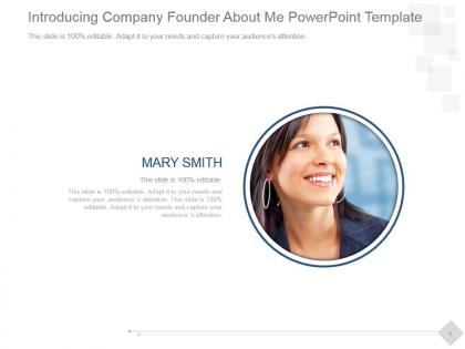 Introducing company founder about me powerpoint template