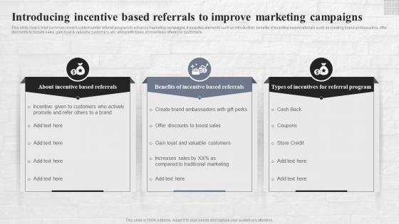 Introducing Incentive Based Referral Marketing Strategies To Reach MKT SS V