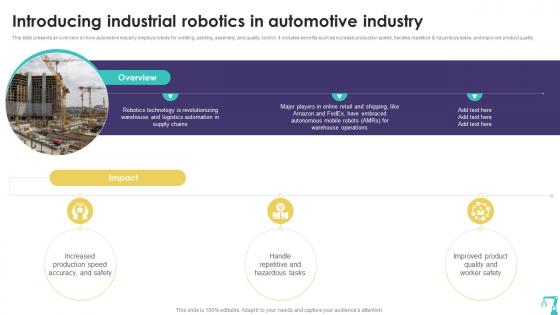 Introducing Industrial Robotics In Automotive Precision Automation Industrial Robotics Technology RB SS