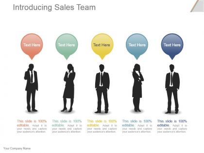 Introducing sales team powerpoint slide presentation sample