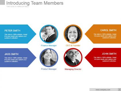 Introducing team members powerpoint slide designs