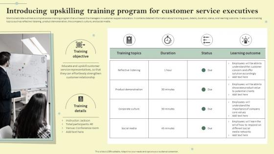 Introducing Upskilling Training Program For Reducing Customer Acquisition Cost