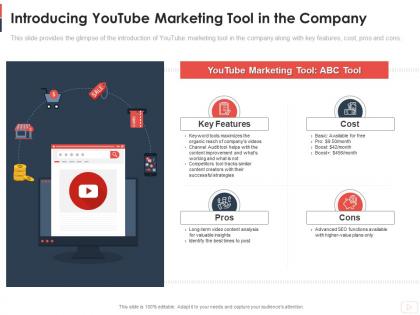 Introducing youtube marketing tool in the company youtube channel as business ppt themes