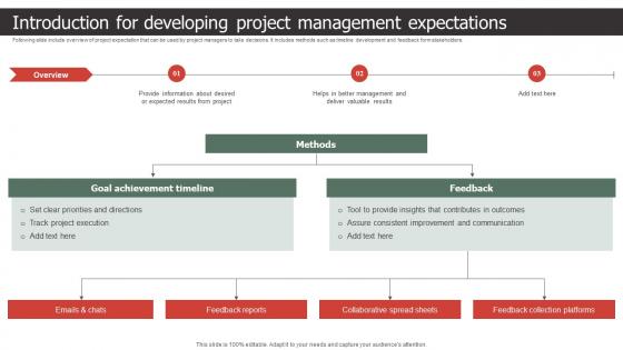 Introduction For Developing Project Management Expectations Strategic Process To Create