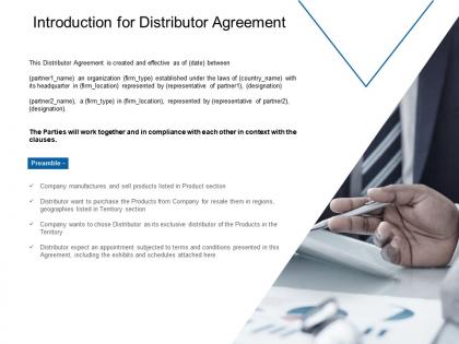 Introduction for distributor agreement ppt powerpoint presentation styles images