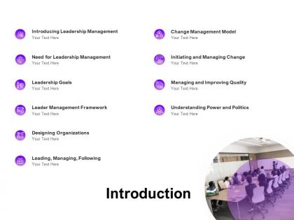 Introduction leadership management ppt powerpoint presentation styles