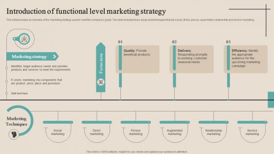 Introduction Of Functional Level Marketing Optimizing Functional Level Strategy SS V