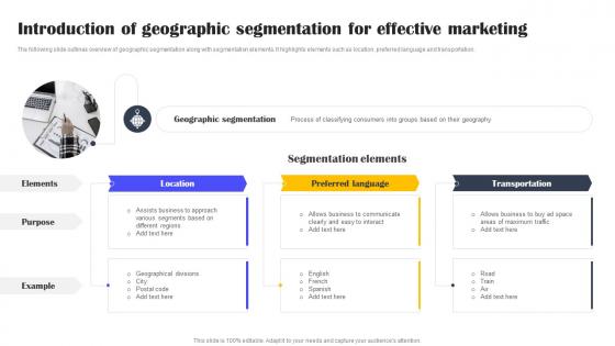 Introduction Of Geographic Types Of Customer Segmentation And Profiling
