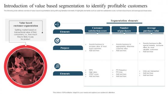 Introduction Of Value Based Segmentation To Identify Developing Marketing And Promotional MKT SS V