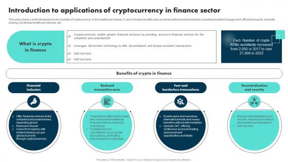 Introduction To Applications Of Cryptocurrency In Finance Sector Exploring The Role BCT SS