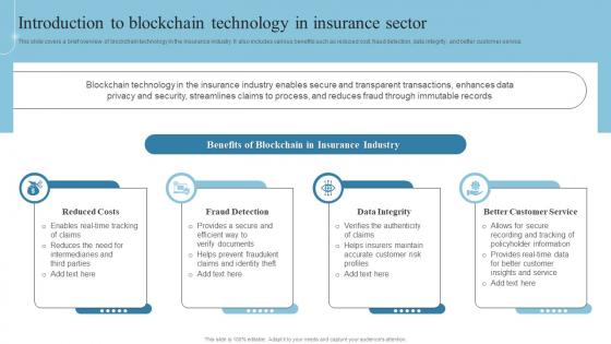 Introduction To Blockchain Technology In Insurance Sector BCT SS