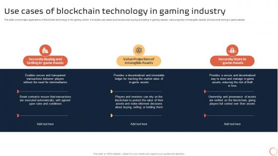 Introduction To Blockchain Technology Use Cases Of Blockchain Technology In Gaming Industry BCT SS V