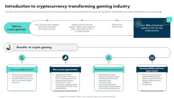 Introduction To Cryptocurrency Transforming Gaming Industry Exploring The Role BCT SS