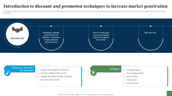 Introduction To Discount And Promotion Techniques Expanding Customer Base Through Market Strategy SS V