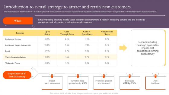 Introduction To E Mail Strategy To Attract And Retain New Introduction To Tourism Marketing MKT SS V