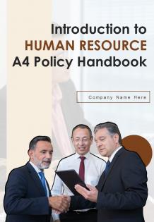 Introduction To Human Resource A4 Policy Handbook HB V