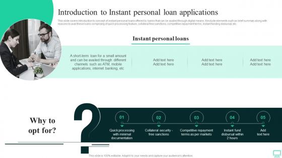 Introduction To Instant Personal Loan Applications Omnichannel Banking Services