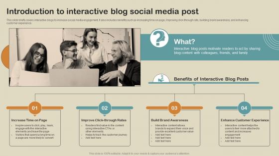 Introduction To Interactive Blog Social Media Post Boost Customer Engagement MKT SS