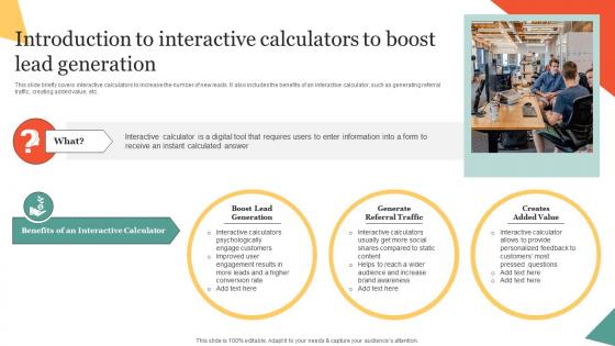 Introduction To Interactive Calculators To Boost Lead Generation Using Interactive Marketing MKT SS V
