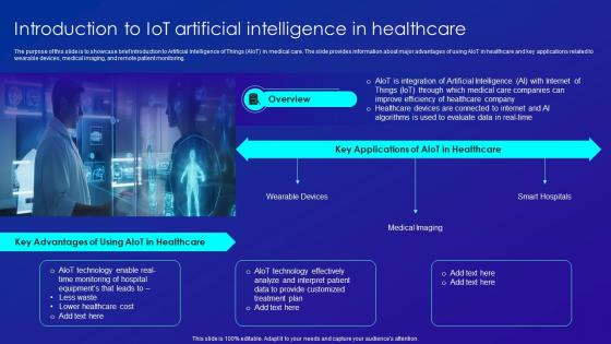 Introduction To IOT Artificial Intelligence In Healthcare Merging AI And IOT